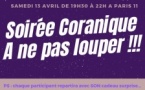 Invitation à notre soirée coranique Invitation à notre soirée coranique