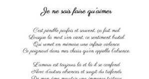 Je ne sais faire qu’aimer Je ne sais faire qu’aimer