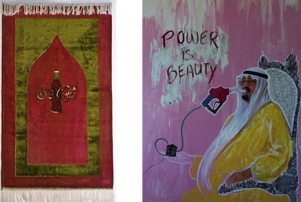 « New spirit » à gauche, « Power is beauty » à droite, par Sonia Merazga.