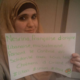 Nesrina Basma, musulmane, fait le carême en solidarité avec les chrétiens d'Orient.