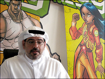 Naif Abdulrahman Al-Mutawa, auteur de THE 99, bande dessinée de 99 superhéros de référence musulmane.