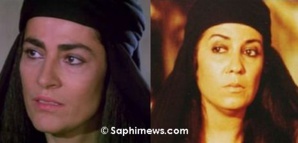 Irène Papas (version anglaise, à gauche) et Muna Wassef (version arabe). Irène Papas (version anglaise, à gauche) et Muna Wassef (version arabe).