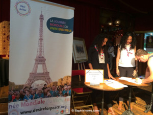 Lors de la campagne « Désir de paix » lancée par AISA, près de 100 000 signatures de soutien à la Journée internationale du vivre-ensemble ont été récoltées. Ici, lors d’un dîner de gala organisé par les Scouts musulmans de France (SMF), le 11 juin 2017.