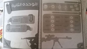 Illustration d’un cahier d’exercices de mathématiques chez Daesh Illustration d’un cahier d’exercices de mathématiques chez Daesh