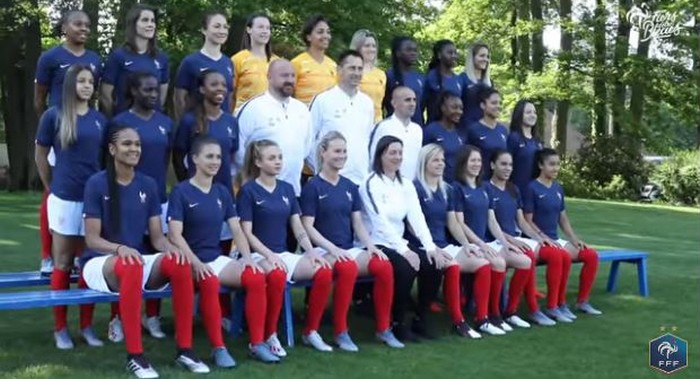 La photo officielle de l’équipe de France féminine pour la Coupe du monde 2019. © Capture d’écran/FFF