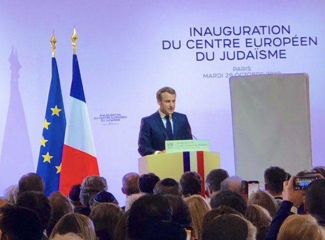 A l'inauguration du Centre européen du judaïsme, Macron rappelle le sens de la laïcité