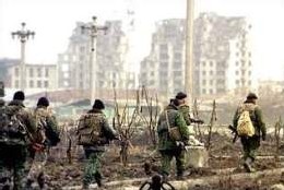 Patrouille russe en Tchétchénie