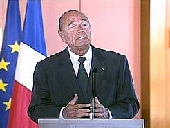Jacques Chirac lors de la conférence de presse à Toulon