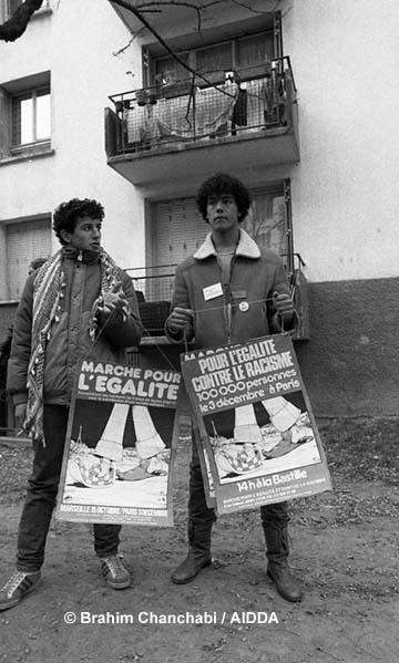 Les marcheurs Farouk Sekkai et Djamel Attallah, en 1983.