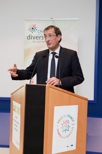 Le ministre délégué à la Ville, François Lamy lors de la présentation du BIlan Diversité 2013, jeudi 12 décembre.