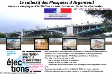 Tract du collectif des mosquées d'Argenteuil (Val d'Oise)