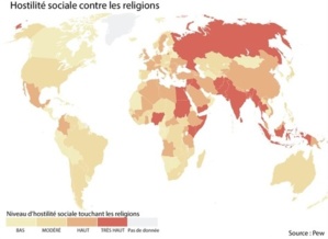 Les hostilités religieuses à travers le monde en hausse continue