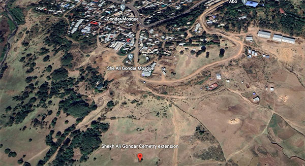 Une vingtaine de musulmans ont été tués fin avril par des « extrémistes chrétiens » en plein enterrement à Gondar, au nord-ouest de l’Ethiopie. © Google Earth