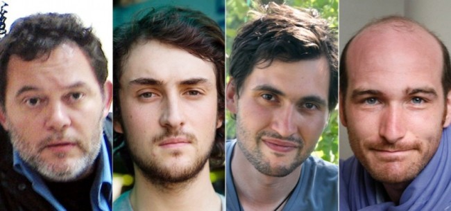 Didier François, Edouard Elias, Nicolas Hénin et Pierre Torres, enlevés en Syrie et retrouvés le 19 avril après dix mois de captivité.
