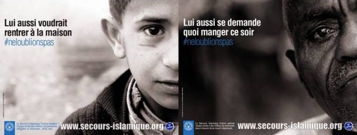 Les affiches du Secours islamiques France.
