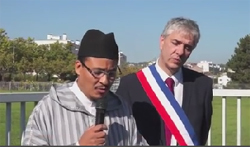 Amine Nejdi, le président du Conseil régional du culte musulman de Lorraine (CRCM), et Stéphane Hablot, le maire PS de Vandœuvre-lès-Nancy, samedi 27 septembre.