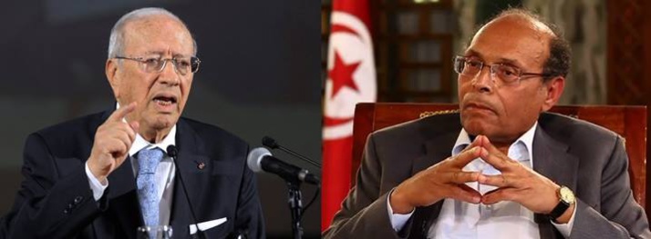 Béji Caïd Essebsi face à Moncef Marzouki au second tour de l'élection présidentielle tunisienne 2014.
