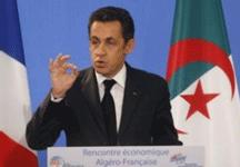 Nicolas Sarkozy devant des chefs d'entreprises algériens et français