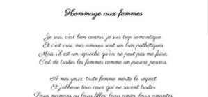Hommage aux femmes Hommage aux femmes