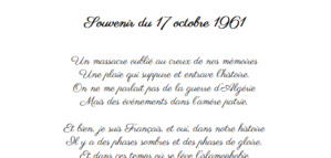Souvenir du 17 octobre 1961 Souvenir du 17 octobre 1961