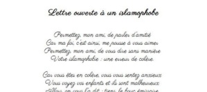 Lettre ouverte à un islamophobe Lettre ouverte à un islamophobe