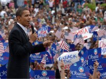Barack Obama, sénateur de l'Illinois et candidat à l'investiture démocrate