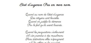Etat d’urgence : pas en mon nom ! Etat d’urgence : pas en mon nom !