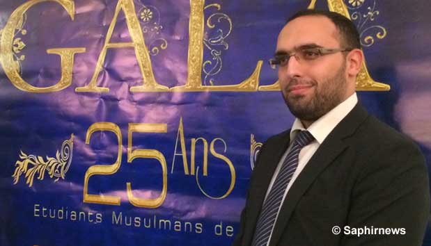 Anas Saghrouni est président des Étudiants musulmans de France (EMF) et membre de l’exécutif du Forum européen des organisations musulmanes de jeunes et d’étudiants (FEMYSO).