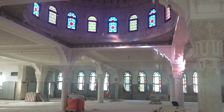 La mosquée Othmane Ibn Affane de Mantes-la-Jolie (Yvelines) en travaux.
