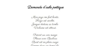 Demande d'asile poétique Demande d'asile poétique