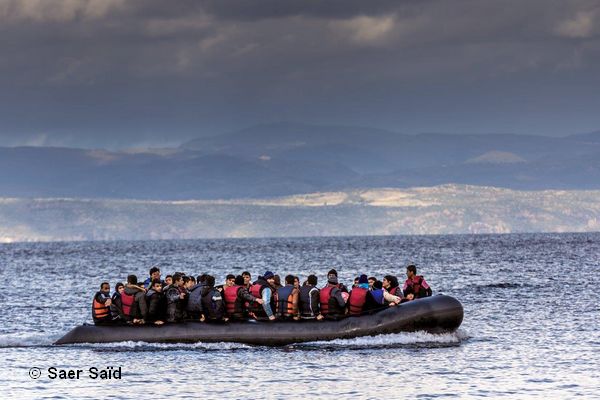 Traversée quotidienne de la mer Egée entre la Grèce et la Turquie. Lesbos (Grèce), octobre 2015. © Saer Saïd