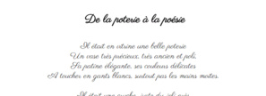 De la poterie à la poésie De la poterie à la poésie