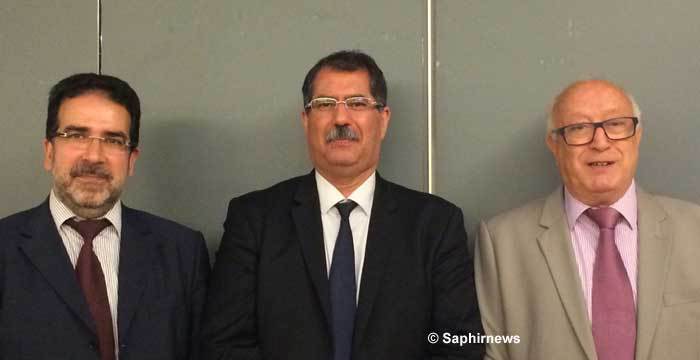 De gauche à droite : Taoufiq Sebti, vice-président ; Anouar Kbibech, président ; Abdallah Zekri, secrétaire général. © Saphirnews