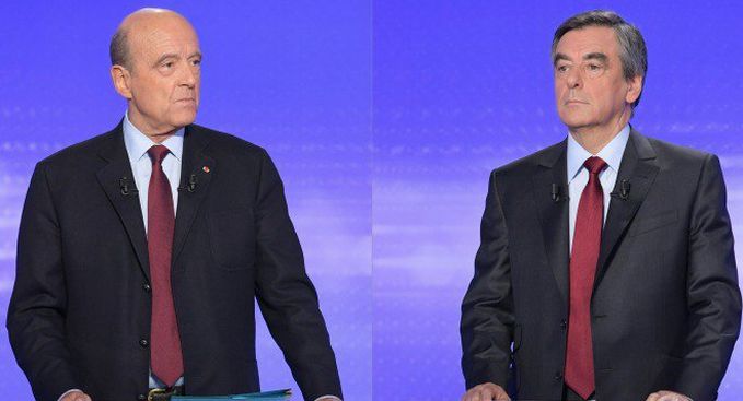Alain Juppé et François Fillon, les deux finalistes de la primaire de la droite. © AFP