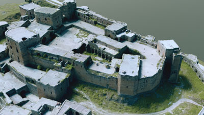 Le Krak des chevaliers, situé dans l’ouest de la Syrie, est un château fort datant de l’époque des croisades (photo © Iconem / DGAM)