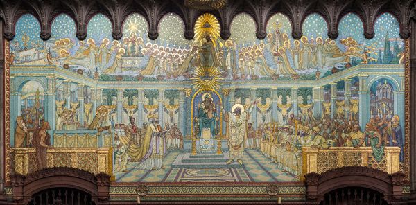Fresque en mosaïques évoquant le concile d'Ephèse de 431 dans la Basilique Notre-Dame de Fourvière à Lyon.