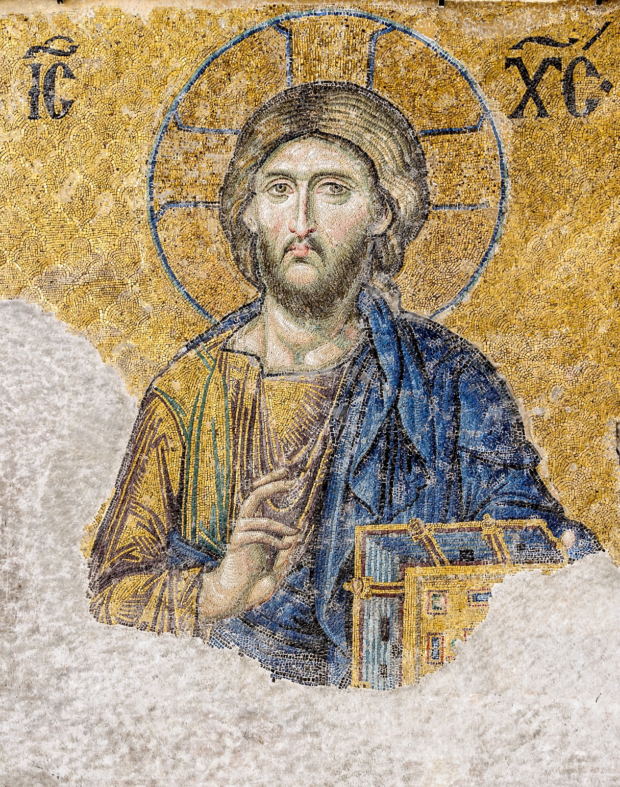 Mosaïque de Jésus dans la basilique de Sainte-Sophie à Istanbul