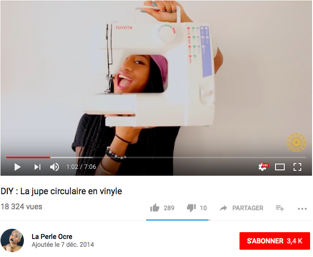 Après avoir appris la couture grâce aux tutos en ligne, Tania poste aussi ses leçons en vidéo sur sa chaine « La Perle Ocre ».