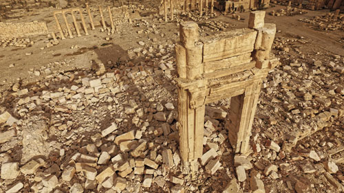 Le temple de Bêl, construit en 32, à Palmyre (Syrie), a été détruit par Daesh en août 2015. (Photo : ICONEM / DGAM)