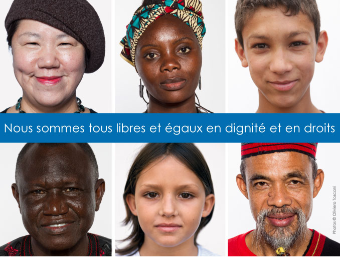 Visuel de la campagne #standup4humanrights lancée par les Nations unies à l’occasion des 70 ans de la Déclaration universelle des droits de l’homme.