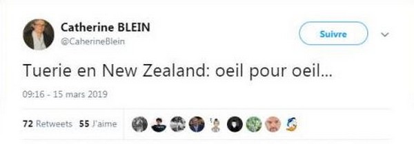 Attentats de Christchurch : des plaintes annoncées contre une élue après un tweet islamophobe