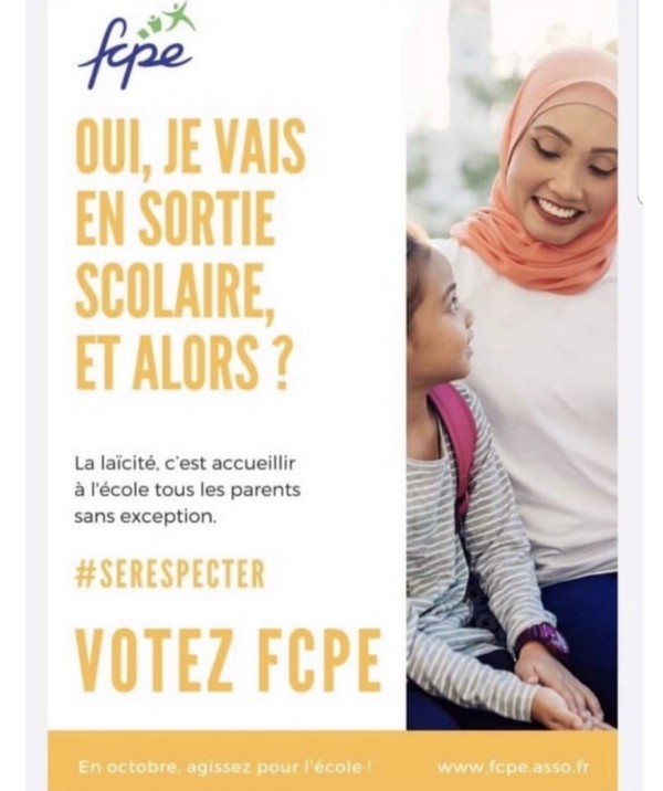 Laïcité : une affiche de la FCPE défendant le droit des mères voilées aux sorties scolaires critiquée
