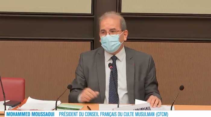 Le président du CFCM, Mohammed Moussaoui, a été auditionné lundi 11 janvier devant la commission parlementaire chargée d'examiner le projet de loi sur le séparatisme. © Capture d’écran LCP