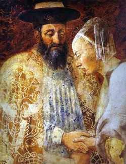 Salomon et la reine de Saba, "La Légende de la Vraie Croix", par Piero della Francesca, v. 1460
