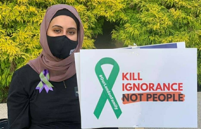Après l'attaque de London en juin 2021, le message ici d'une Canadienne musulmane : « Tuer l'ignorance, pas les personnes ». © Section Calgary de l'Association musulmane de Canada (MAC)/Facebook