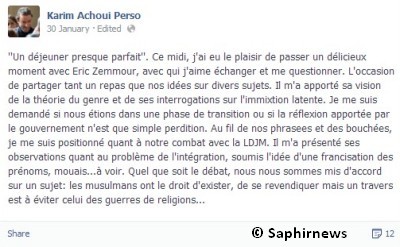 Karim Achoui à table avec Zemmour et Boutin, la LDJM dans la tourmente