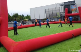 Le stade de football installé à la 31e RAMF.