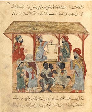 Marché aux esclaves au Yémen, XIIIe siècle.