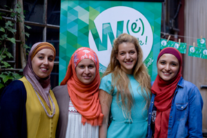 La team W(e) Talk : (de gauche à droite) : Jehan Lazrak-Toub, Nathalie Lafrie, Alix Heuer et Esra Tat.