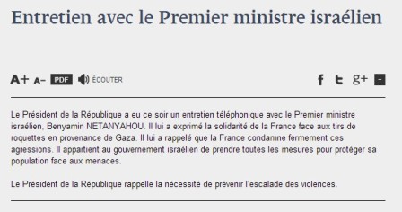 Gaza bombardée par Israël, Hollande encourage Netanyahou